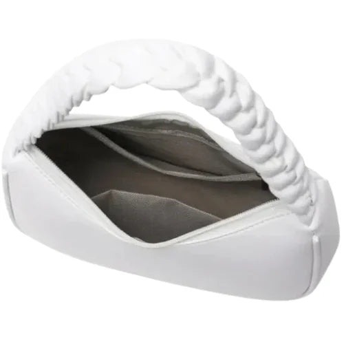 Peach And Pockets Silver Quilted HandBag