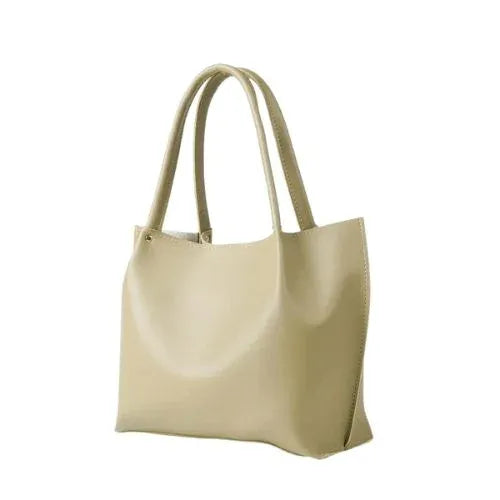 Peach And Pockets Beige Hand Bag