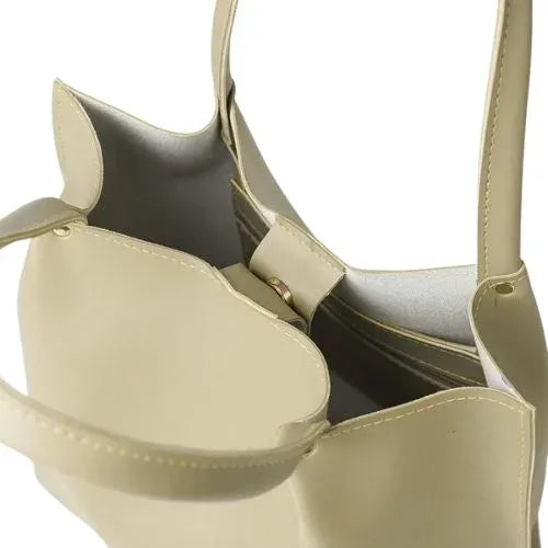 Peach And Pockets Beige Hand Bag