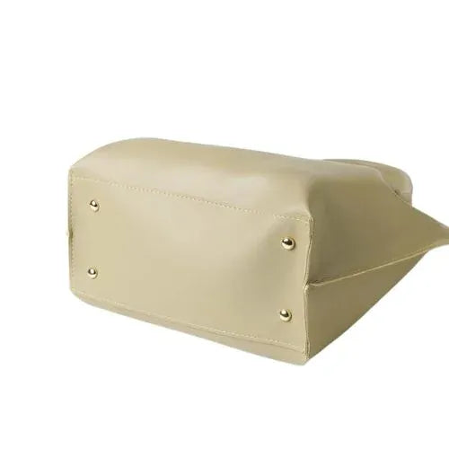 Peach And Pockets Beige Hand Bag