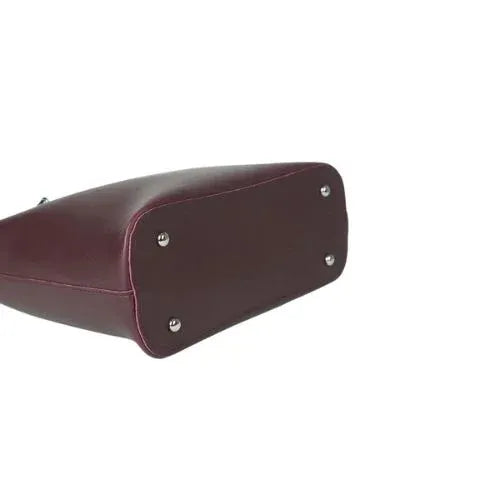 Peach And Pockets Maroon Tote Bag