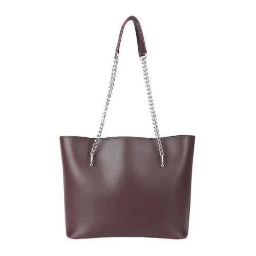 Peach And Pockets Maroon Tote Bag