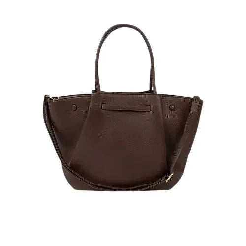Peach And Pockets Dark Brown Eco-Leather Shoulder Bag