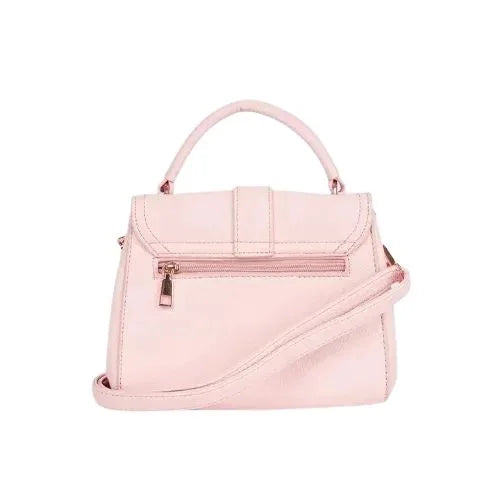 Peach And Pockets Light Pink Mini Handbag with Gold Accents