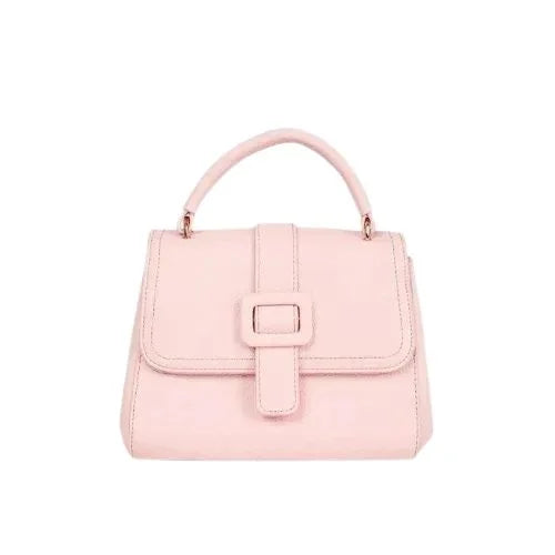 Peach And Pockets Light Pink Mini Handbag with Gold Accents