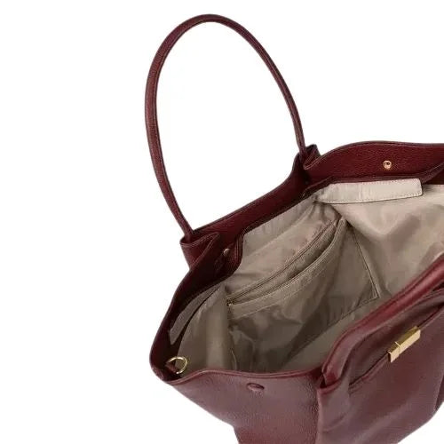 Peach And Pockets Burgundy Shoulder Bag