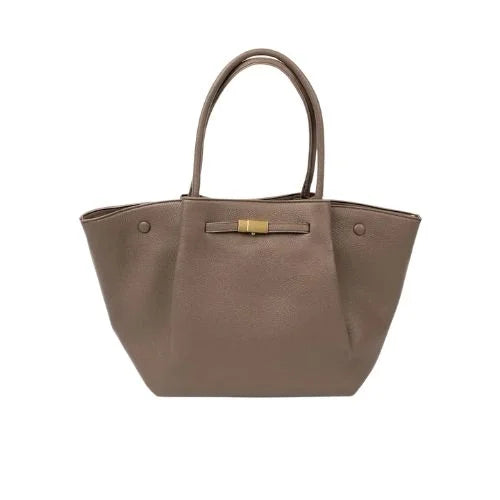 Peach And Pockets Beige Taupe Shoulder Bag with Secure Closure
