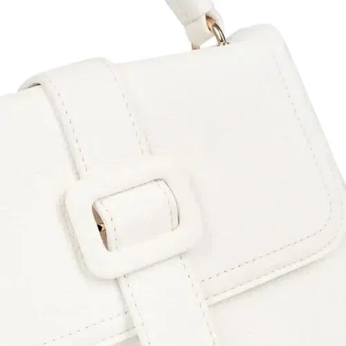 Peach And Pockets Small White Bag with Gold Elements
