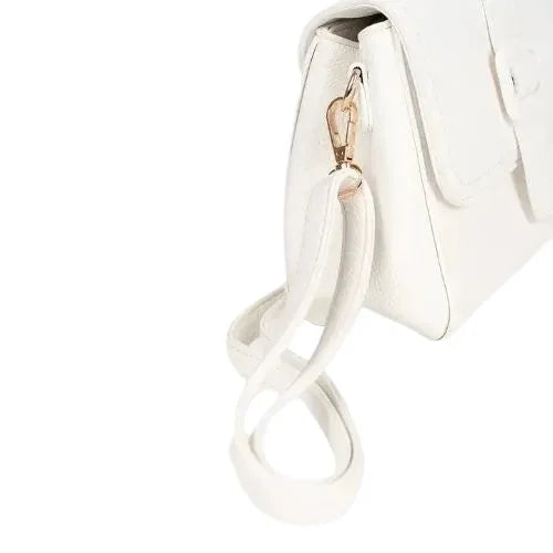 Peach And Pockets Small White Bag with Gold Elements