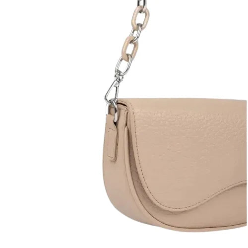 Peach And Pockets Beige Crossbody Bag