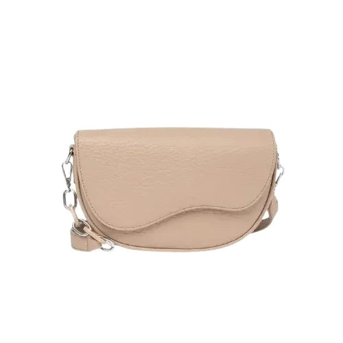 Peach And Pockets Beige Crossbody Bag