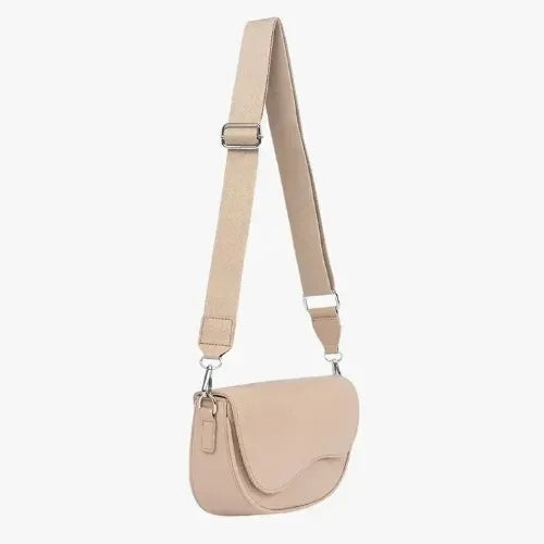 Peach And Pockets Beige Crossbody Bag