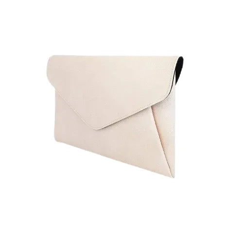 Peach And Pockets Beige Clutch Handbag