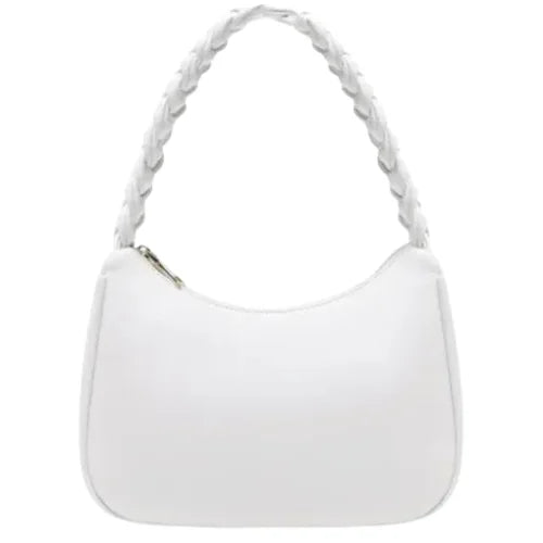 Peach And Pockets Silver Quilted HandBag