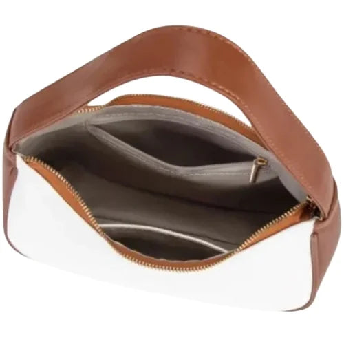 Peach And Pockets Brown Tote HandBag