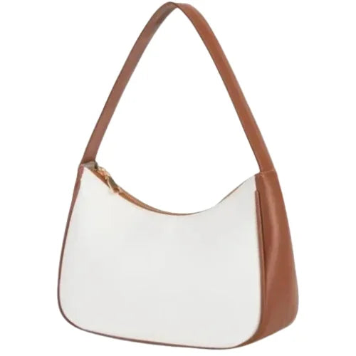 Peach And Pockets Brown Tote HandBag
